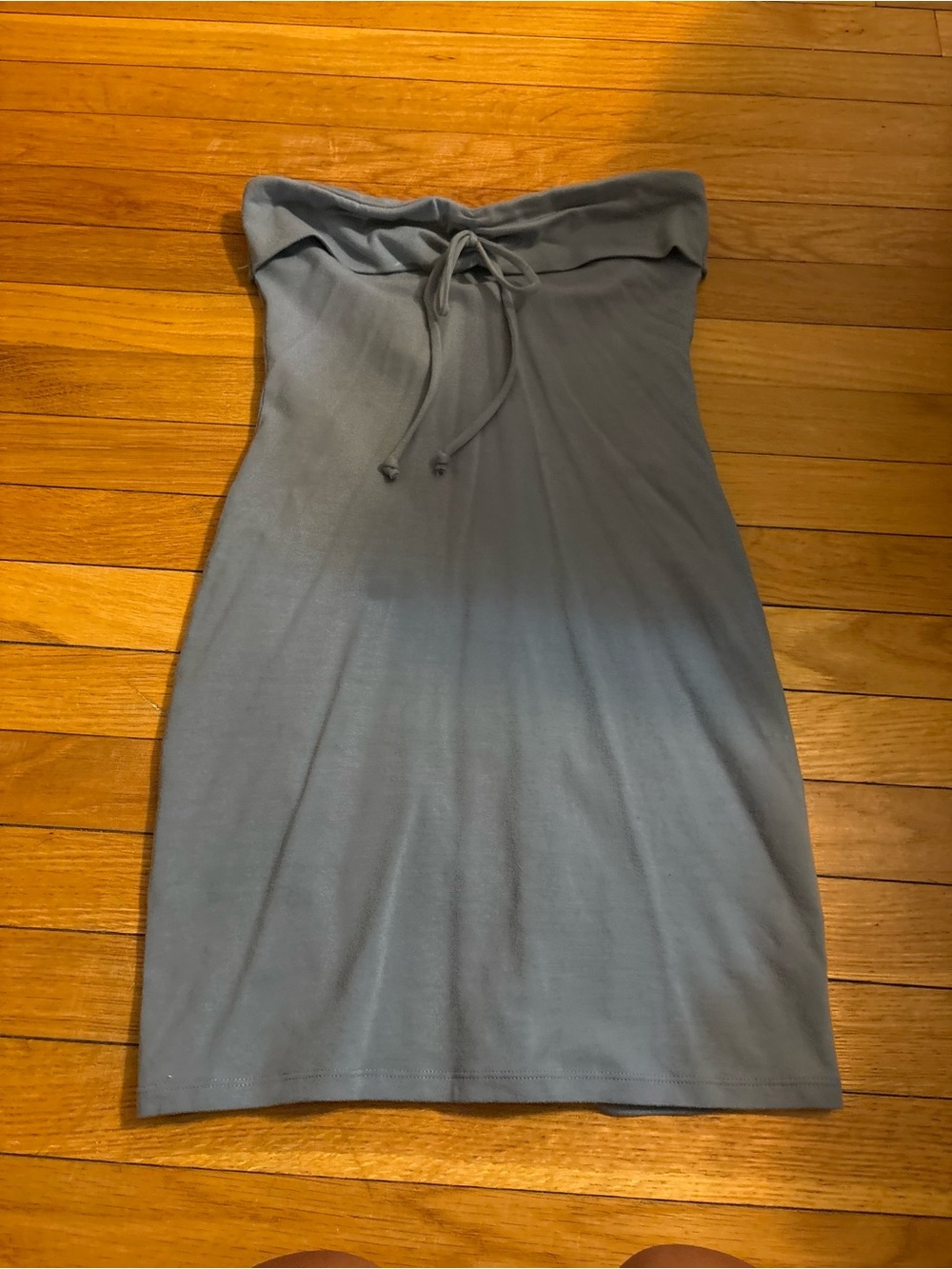 Blue Strapless Midi Dress